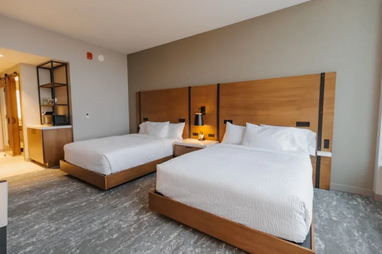 Highpoint Hotel room view with two beds